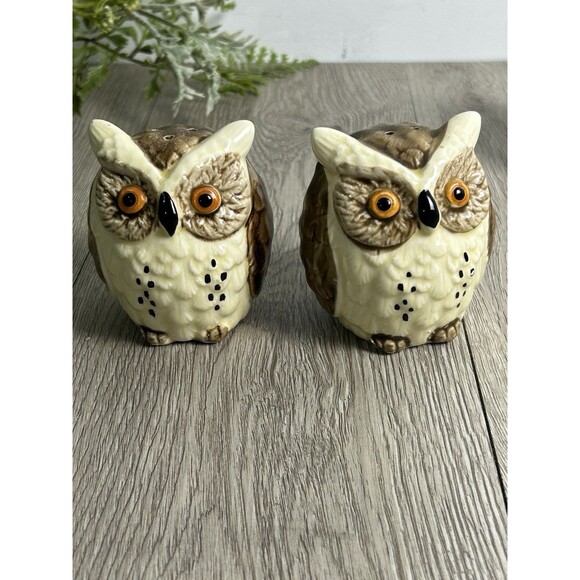 6 Piece Vintage Enesco Owl Ceramic Kitchen Set S&P Shakers + More Japan READ - Picture 9 of 16